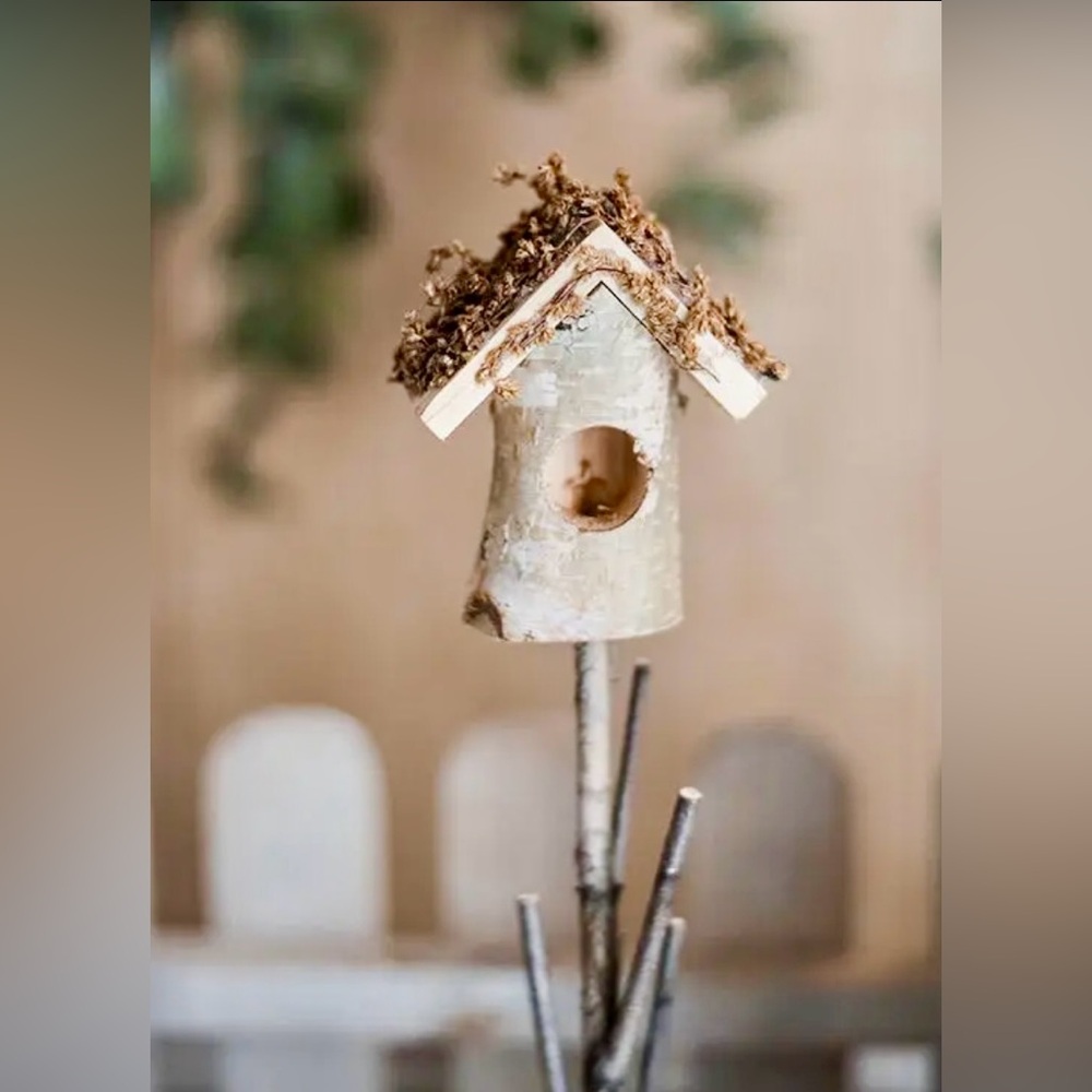 Birdhouse planter stick for indoor/ outdoor planters